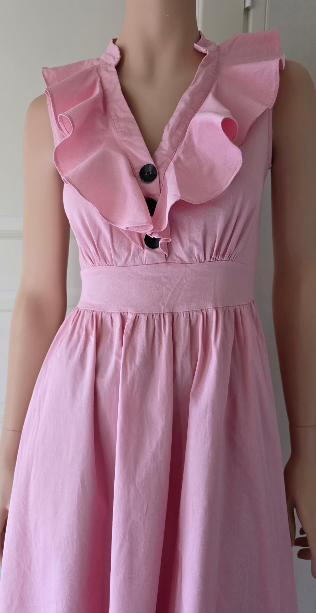 Pink sleeveless dress, 2000s, size 34-(36)