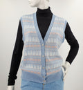 Light blue knitted vest from the 80s, size 38