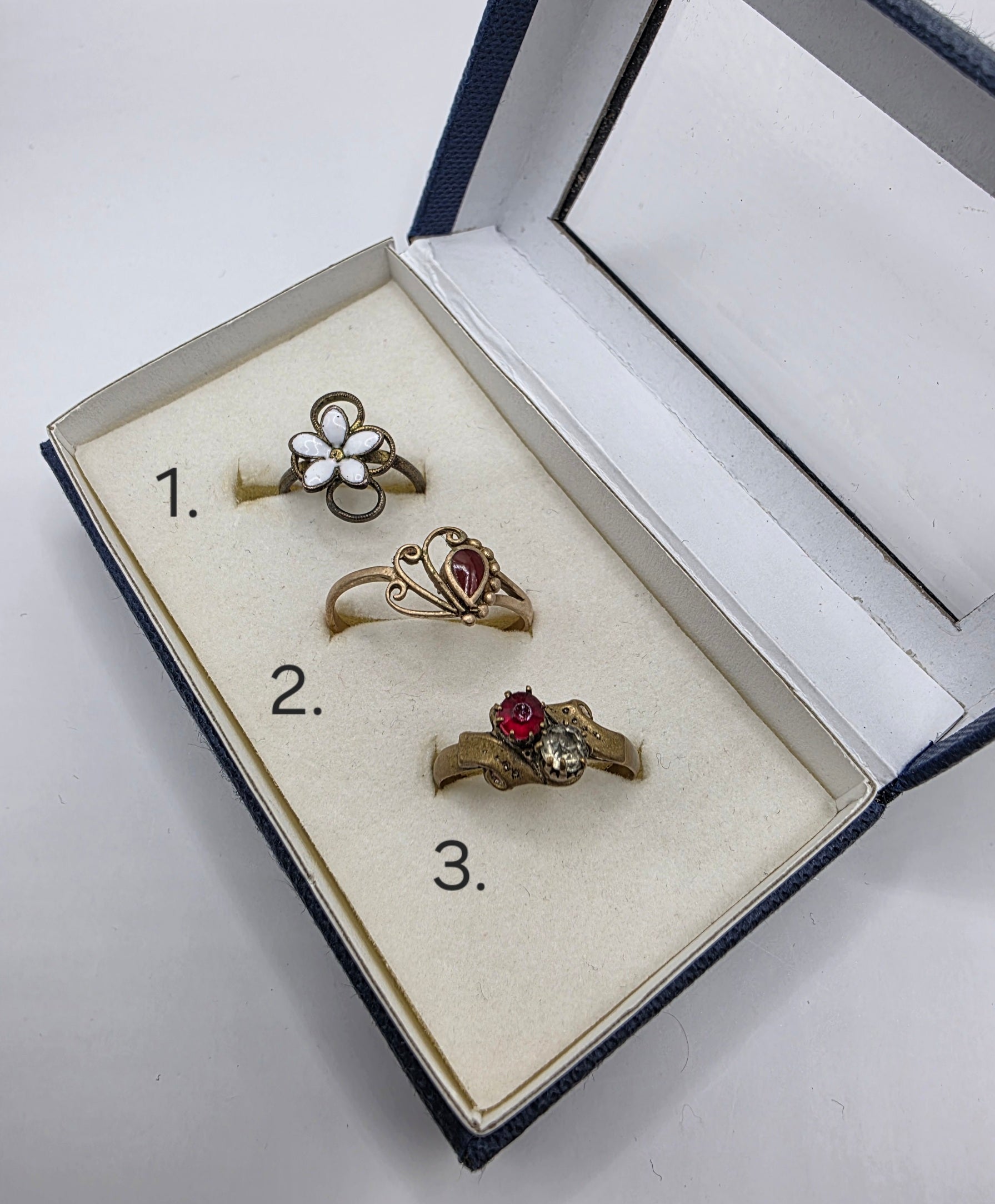 Vintage ring from the 1930s-40s, three different ones