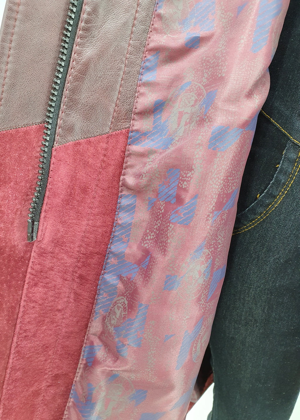 Beeline, Finnish suede jacket from the 80s-90s, color burgundy, size 42