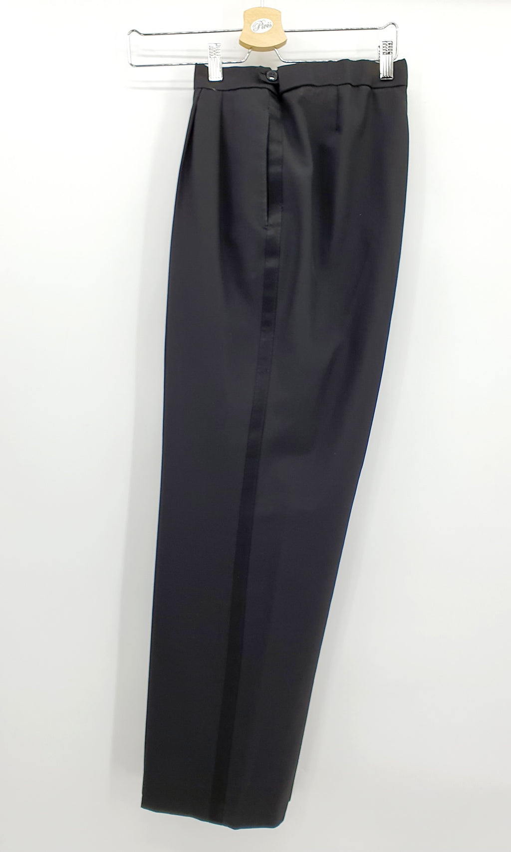 Turo Tailor, secondhand smokkihousut 2000-luvulta, käytetyt juhlahousut, koko 50, kuva sivulta