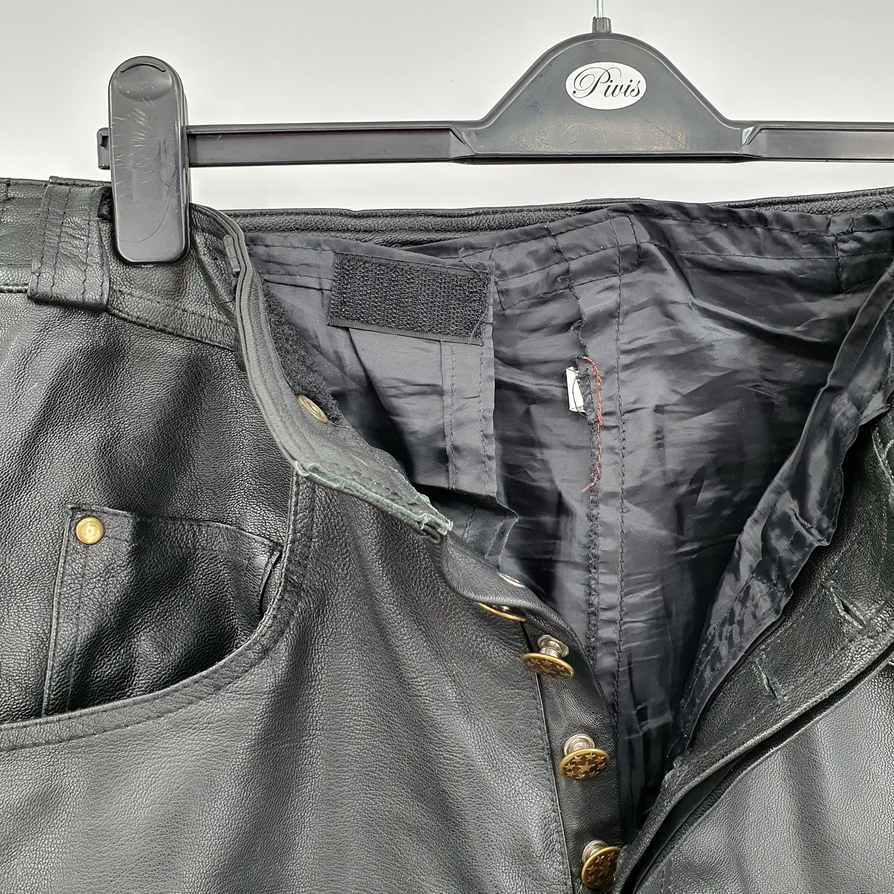 Cress, men's leather pants with removable lining, size C54