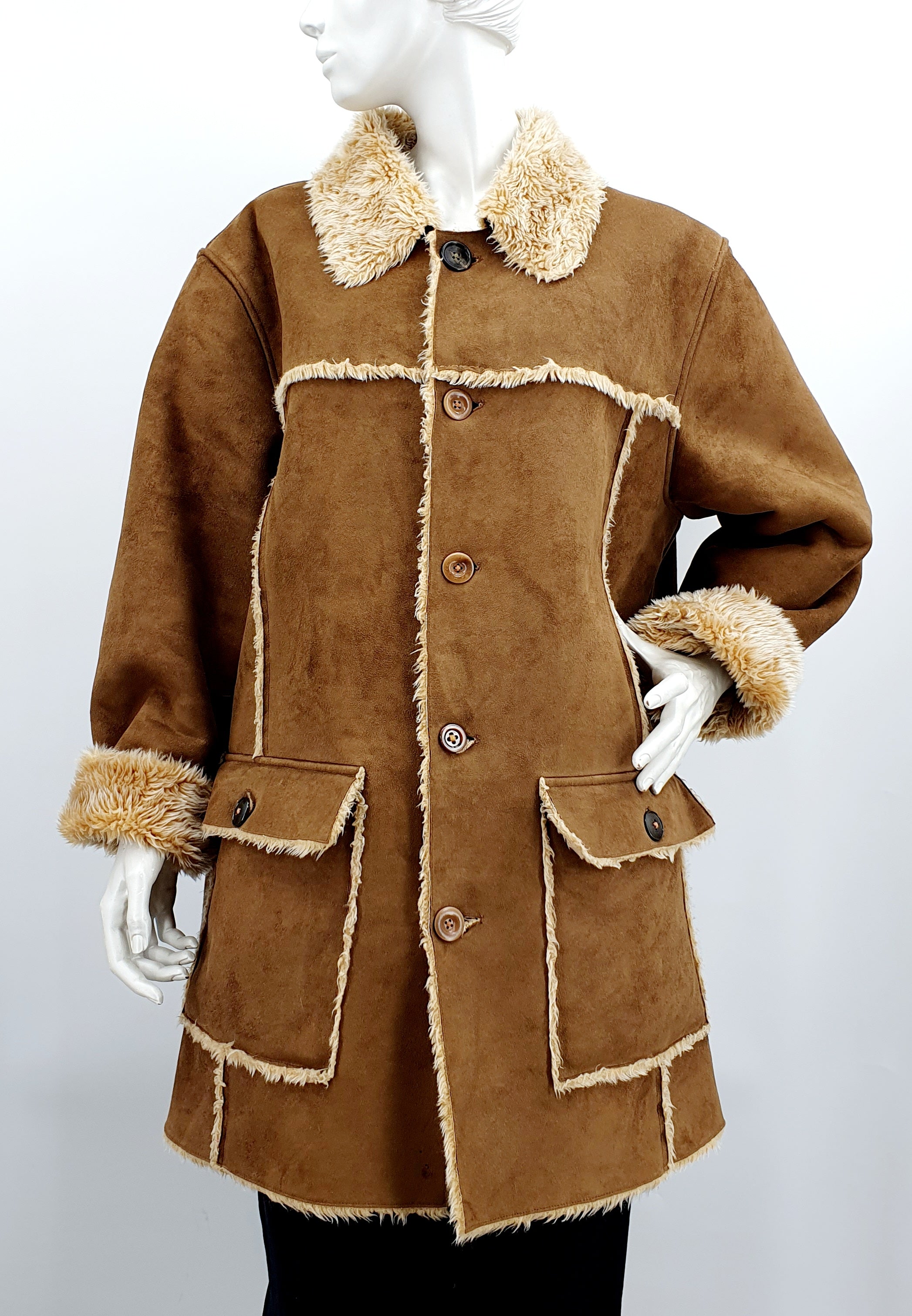 PTX brown teddy jacket from the 90s, size women's 44, men's L