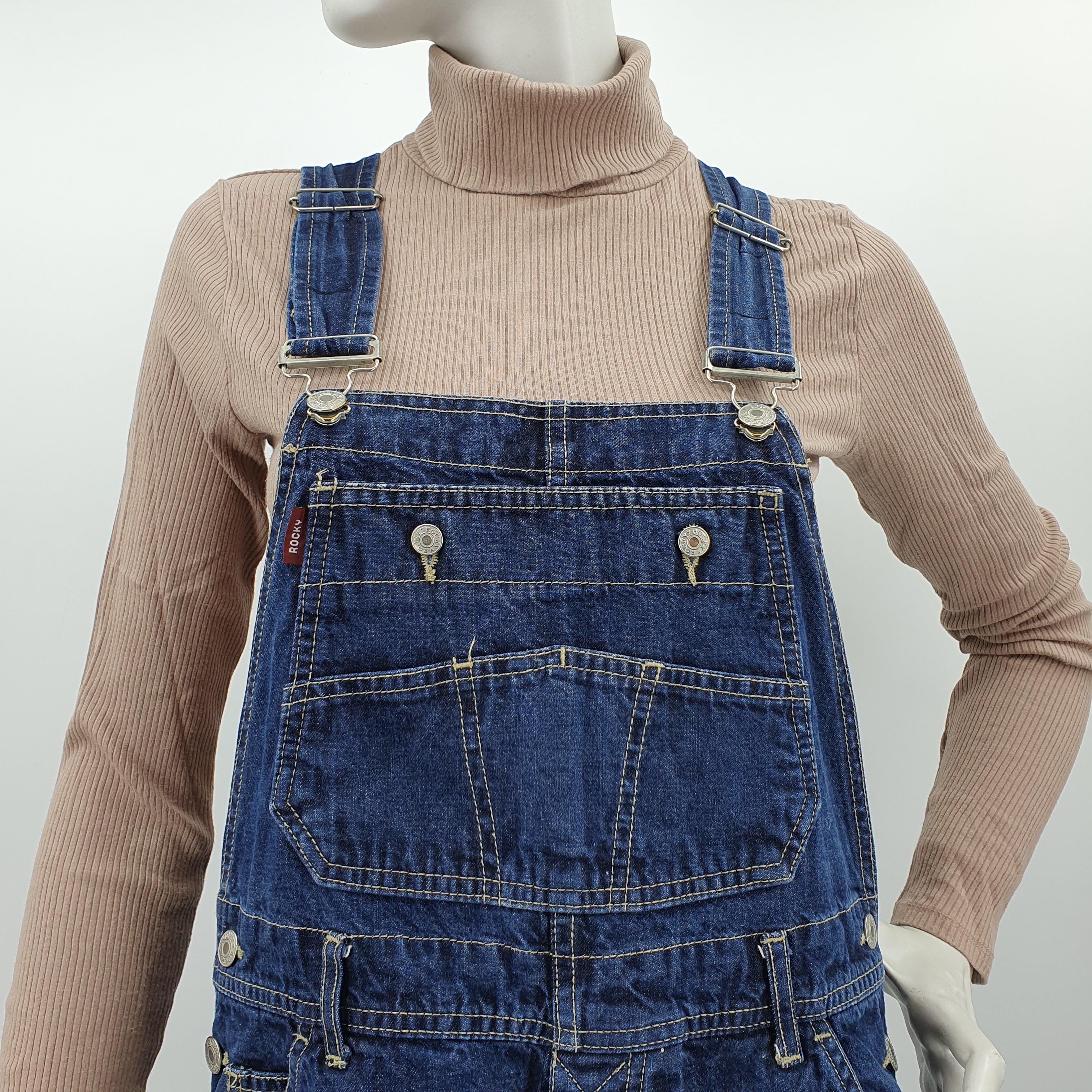Rocky, denim patch overalls, size 38-40