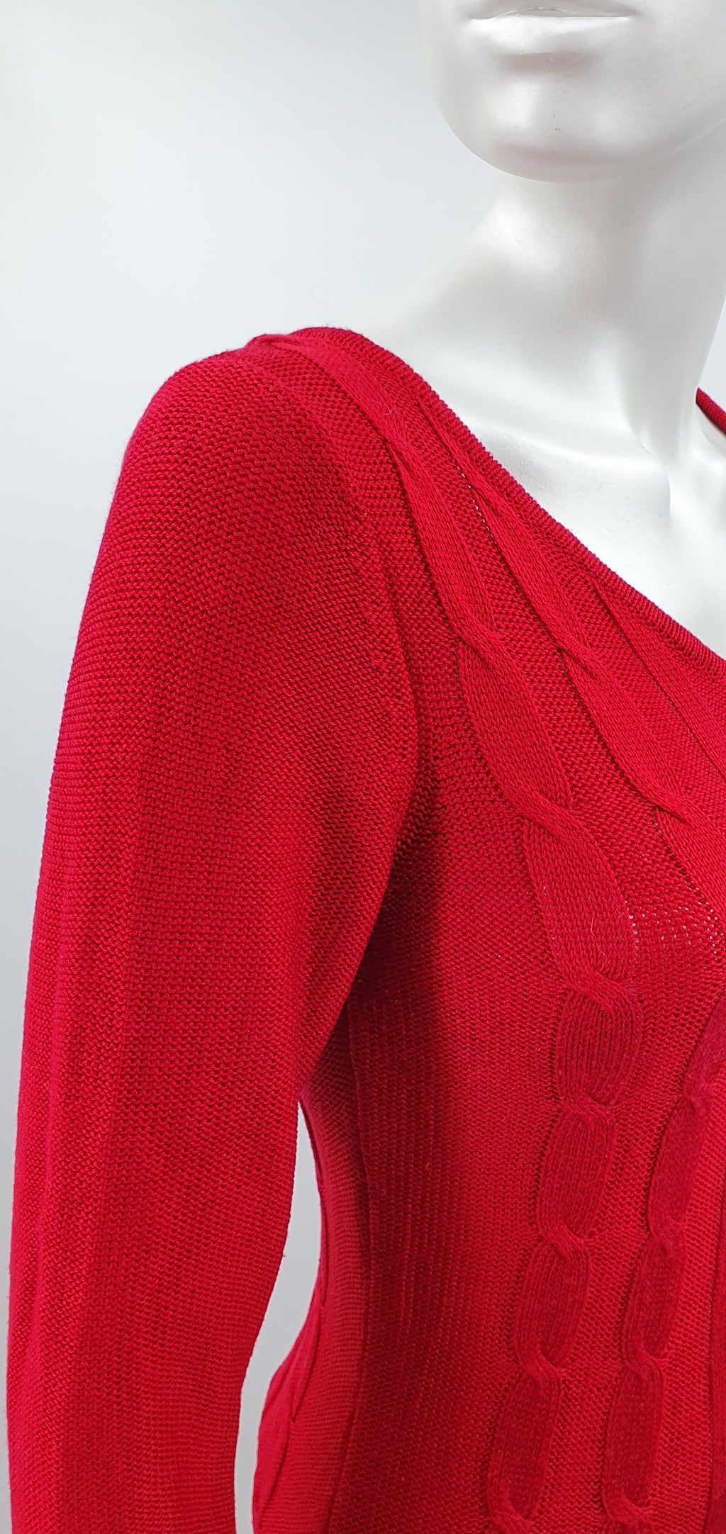 Nine West, dark red knitted dress, size 34-36