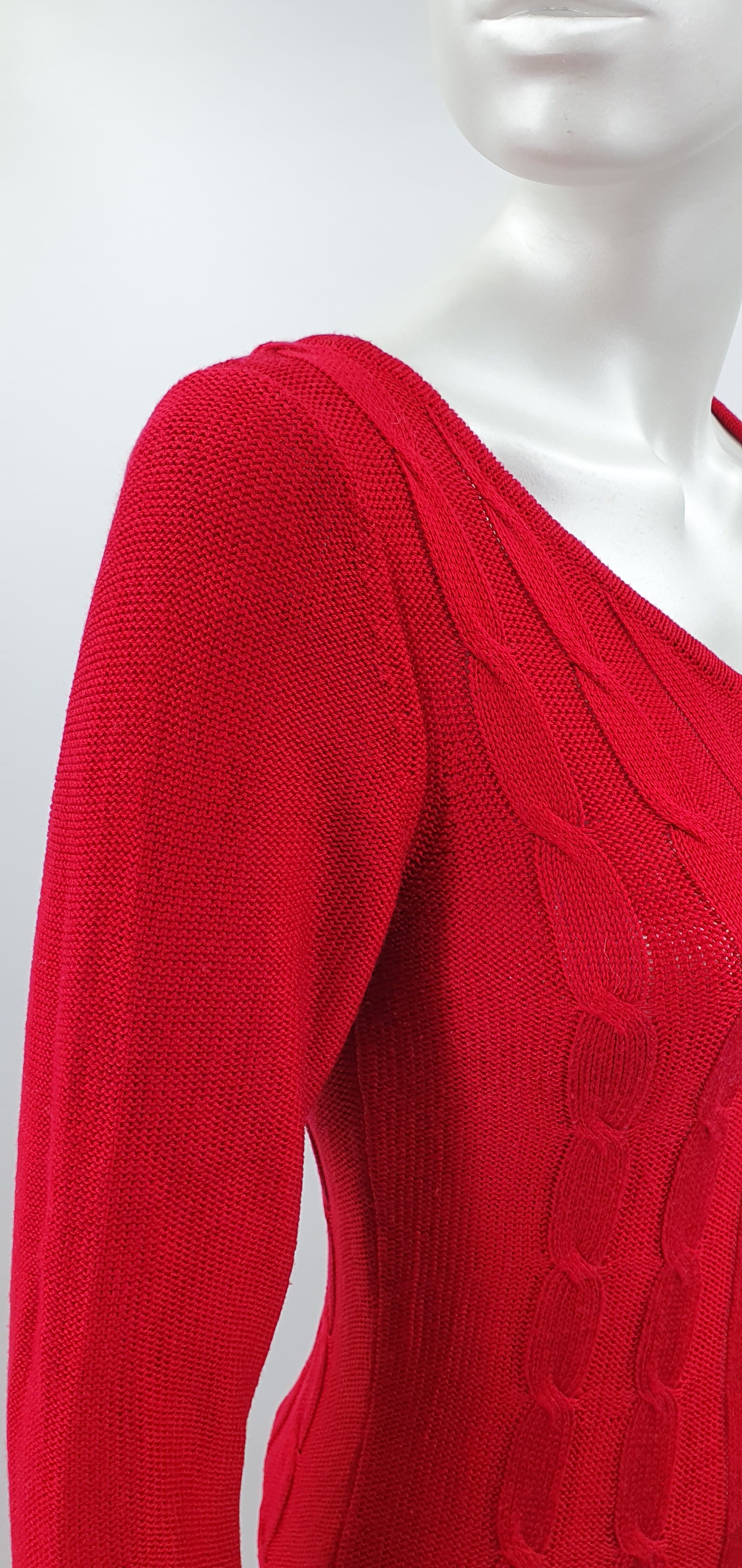Nine West, dark red knitted dress, size 34-36