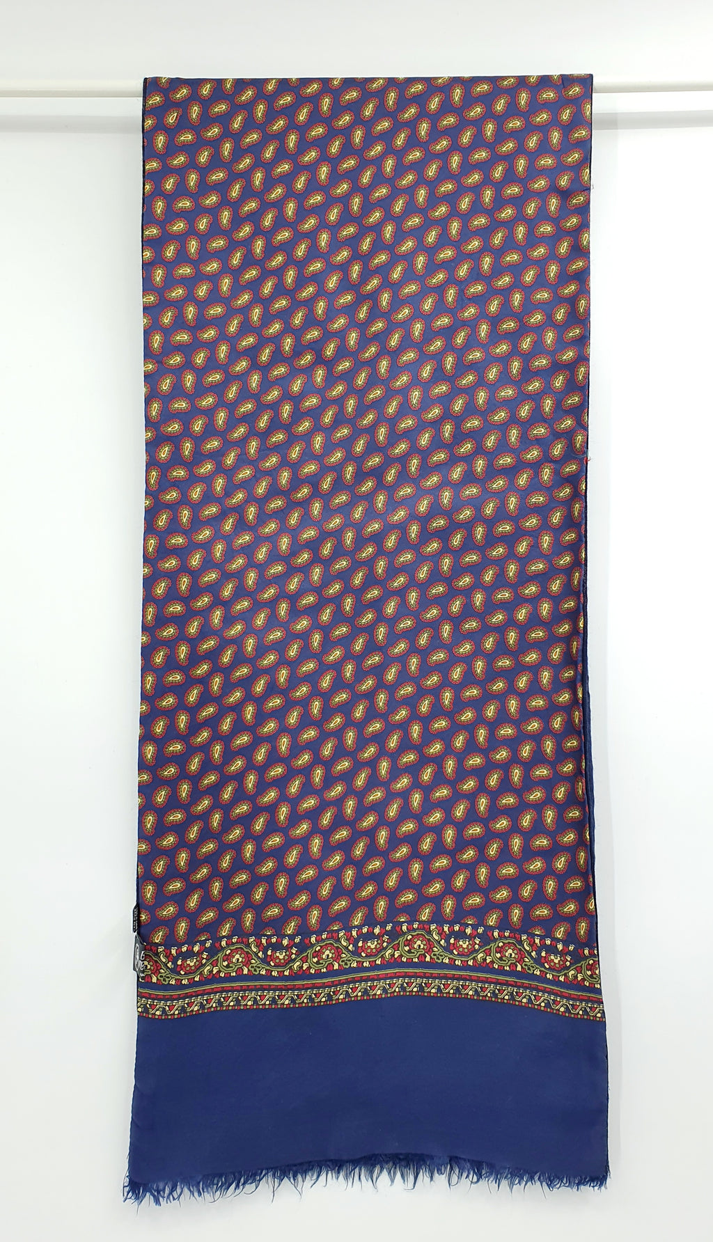 Bruno Ferrari, men's long wool-silk scarf, made in Italy, size 28x140cm