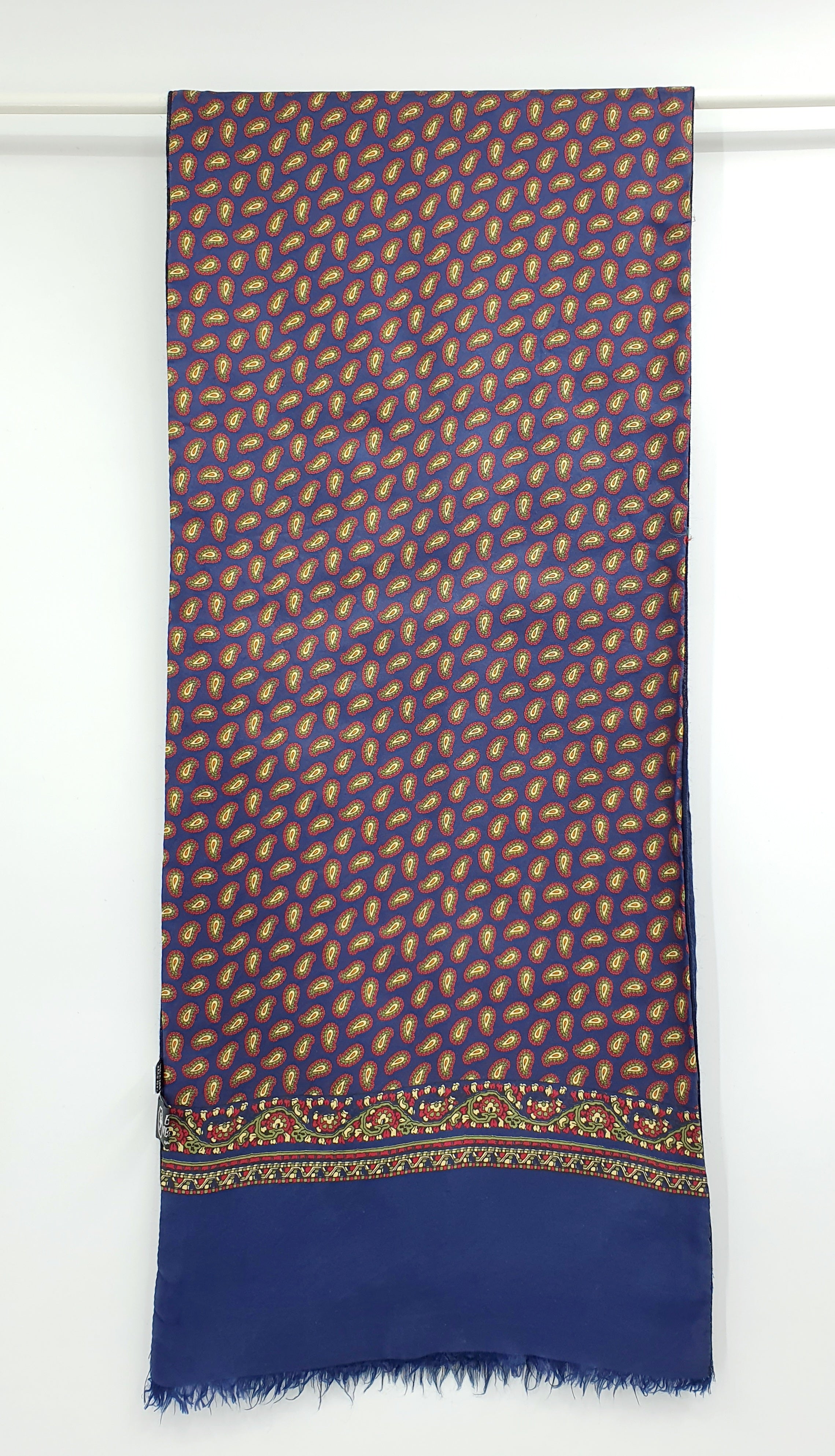 Bruno Ferrari, men's long wool-silk scarf, made in Italy, size 28x140cm