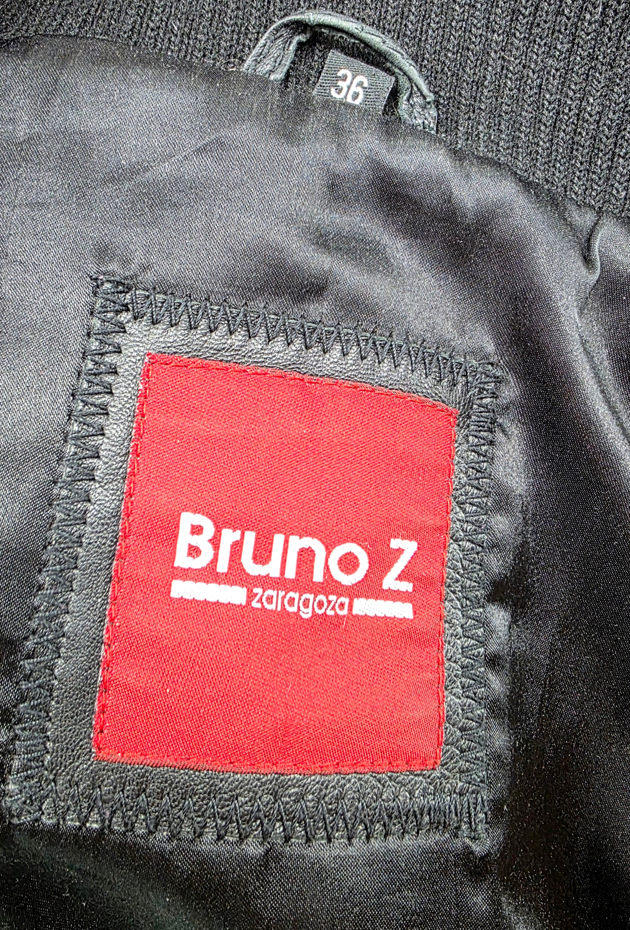 Bruno Zaragoza, Y2K italialainen musta nahkatakki, koko 34-36