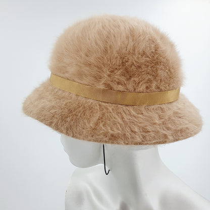 Beige Kangol-melusiinihattu kuminauhalla, 90-luvulta, käyttämätön, 54cm