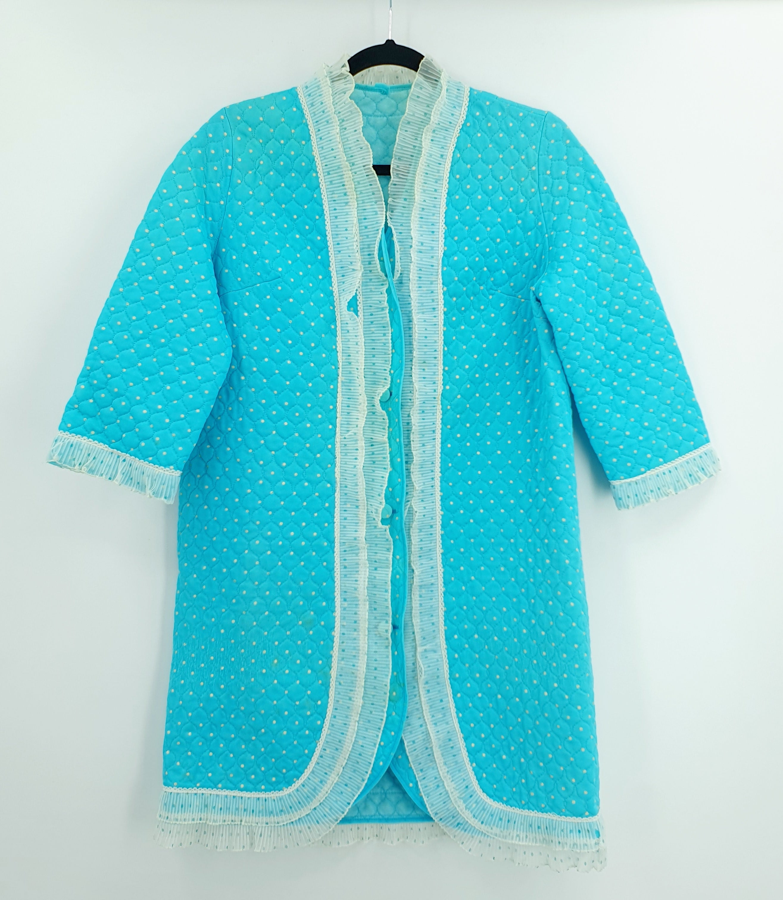 Pompadour, blue dressing gown from the 60s, size 36