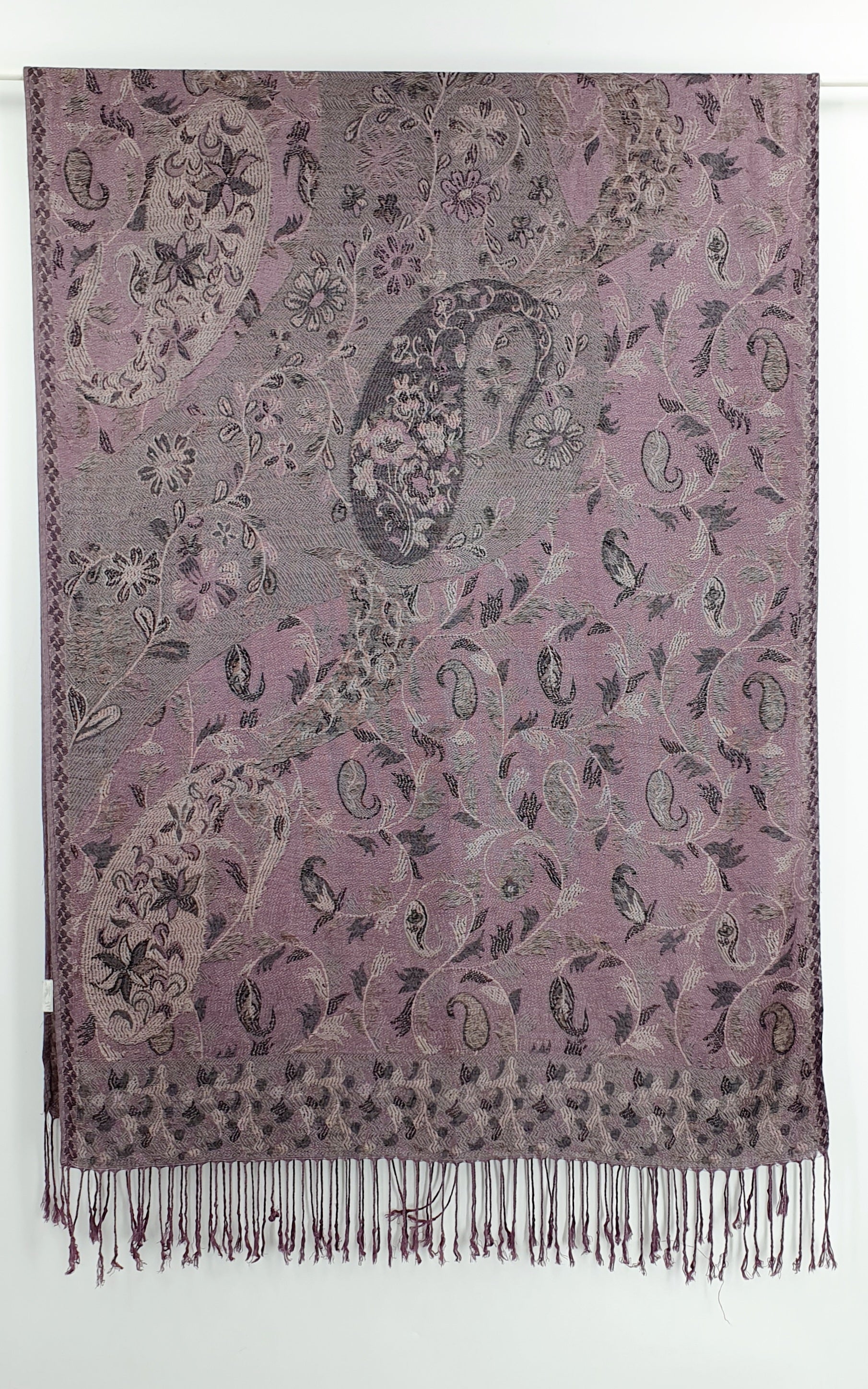 Huivi violetin ja harmaan väreissä, koko 70x185cm