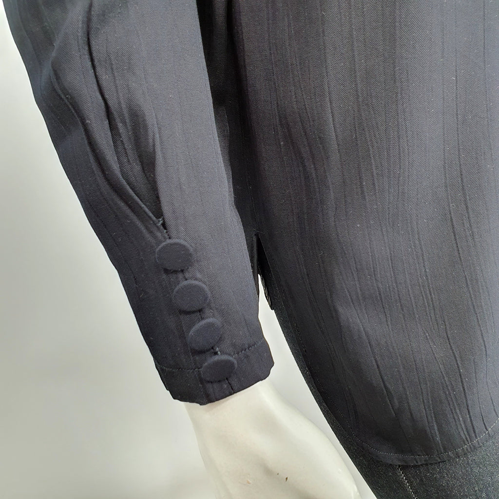 GR Design, black viscose shirt from the 90s, size 38/40