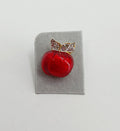 Cabouchon pins, three types, apple/strawberry/wasp