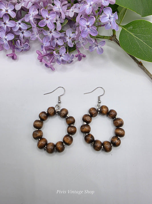 UpCycled by Pivis, Ring recycled earrings, brown
