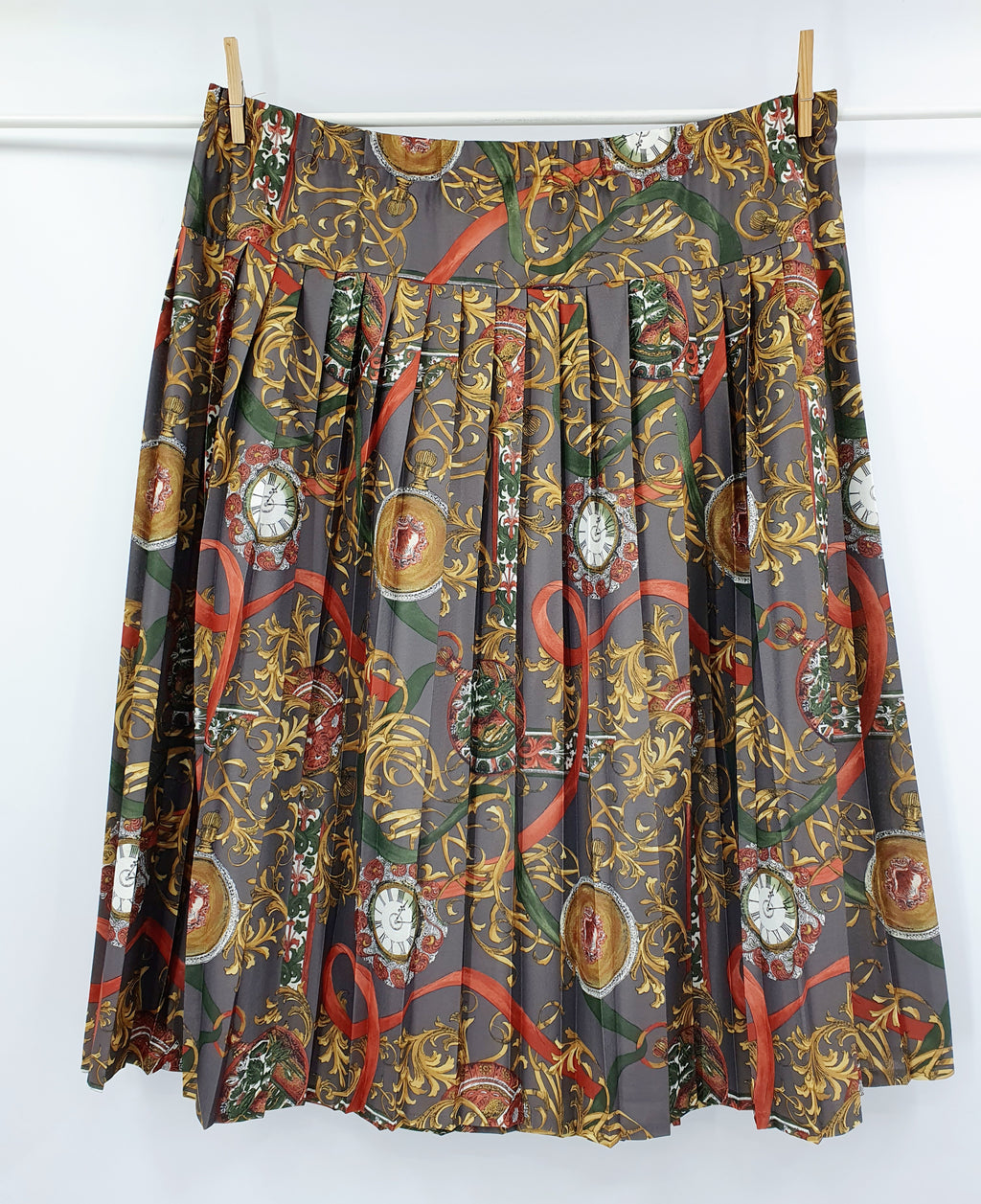 Plus size pleated skirt from the 80s, waist 100-110cm, size 48/50
