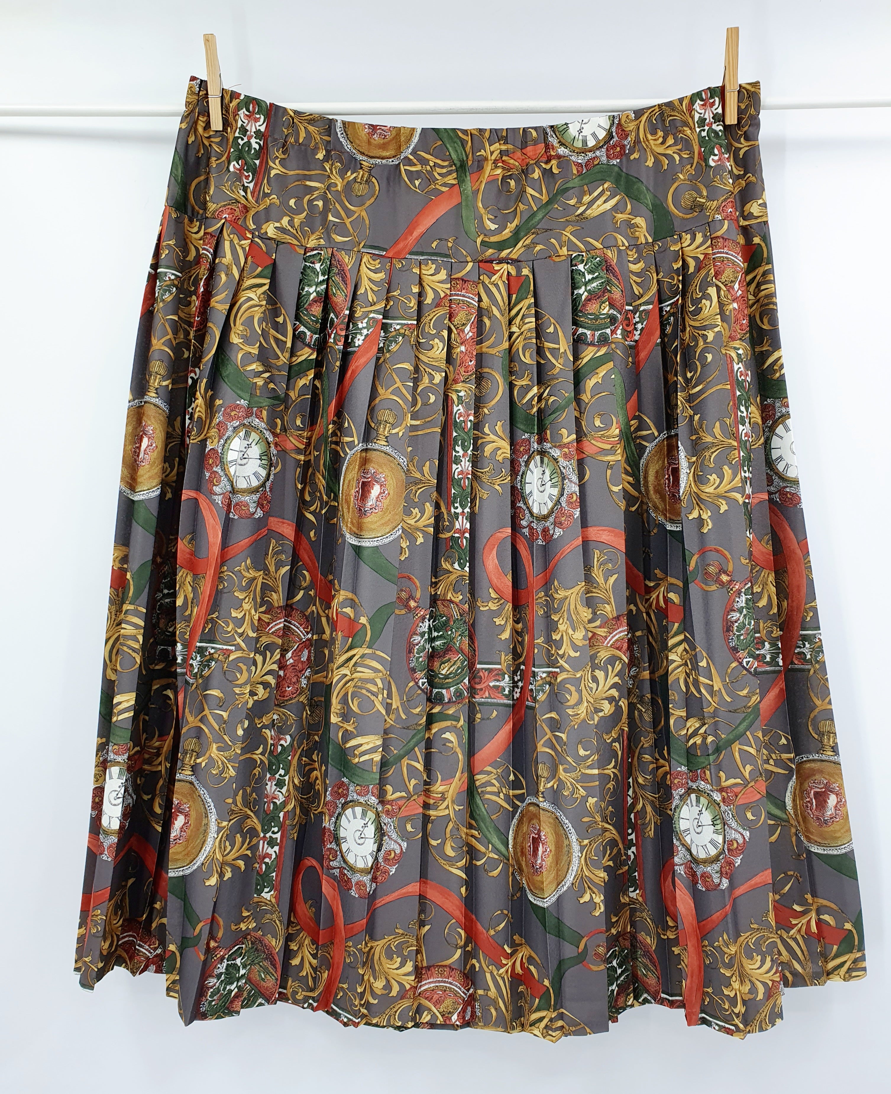 Plus size pleated skirt from the 80s, waist 100-110cm, size 48/50