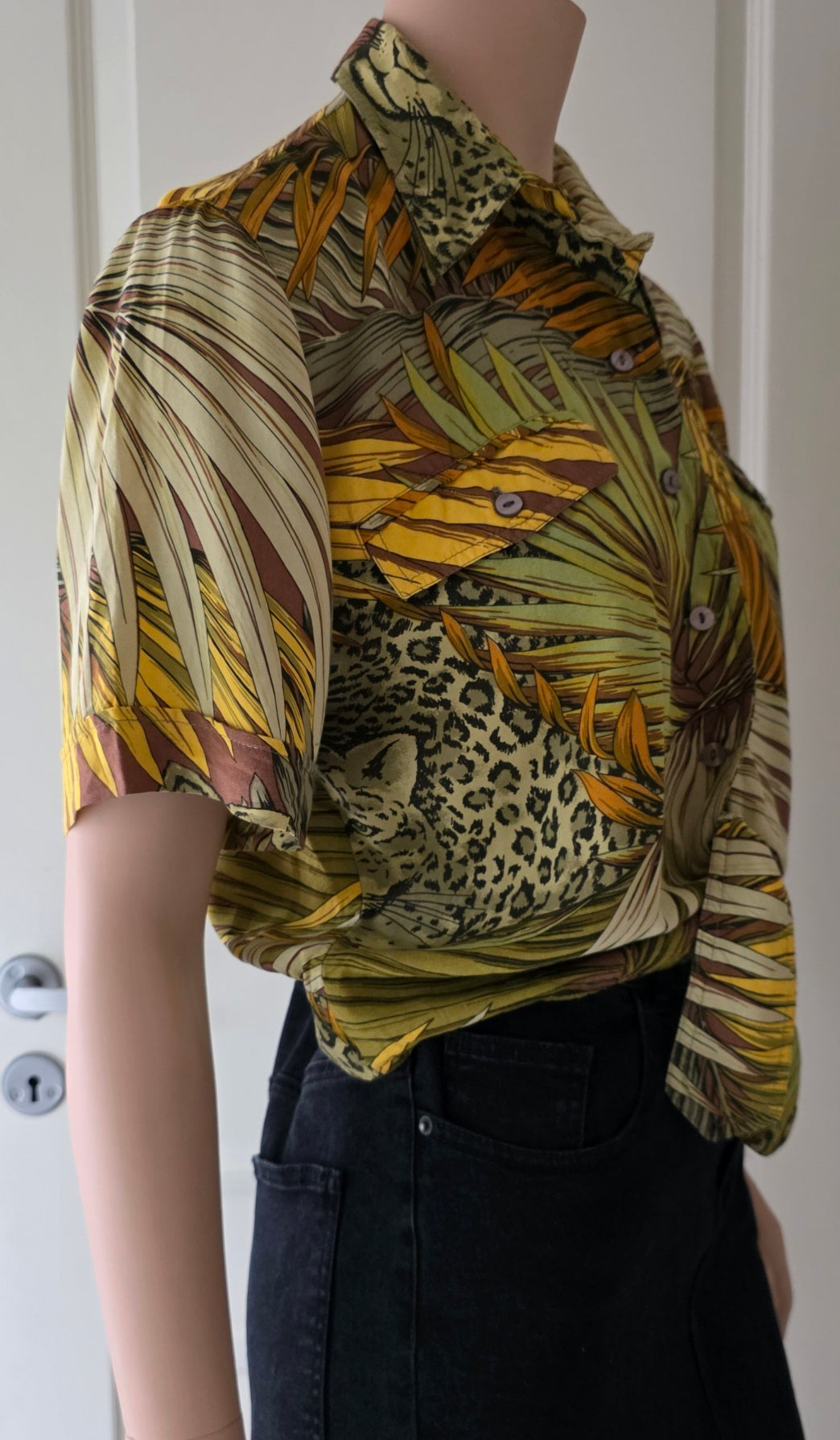Betty Barclay, jungle print short viscose shirt, size 38/40