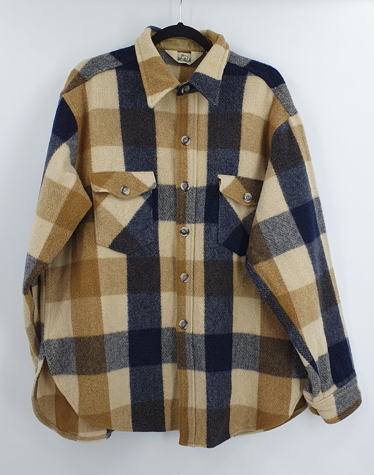 Woolrich, ruutukuvioinen paitatakki 60-70-luvulta, koko naisten 44-46, miesten XL