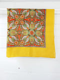 Yellow hippiestyle vintagescarf, paisley pattern