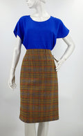 Checkered pencil skirt from the 80s-90s, waist 80cm, size 38-40