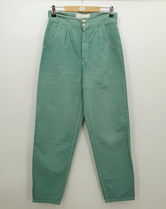 Light green cotton pants from the 80s, size 34