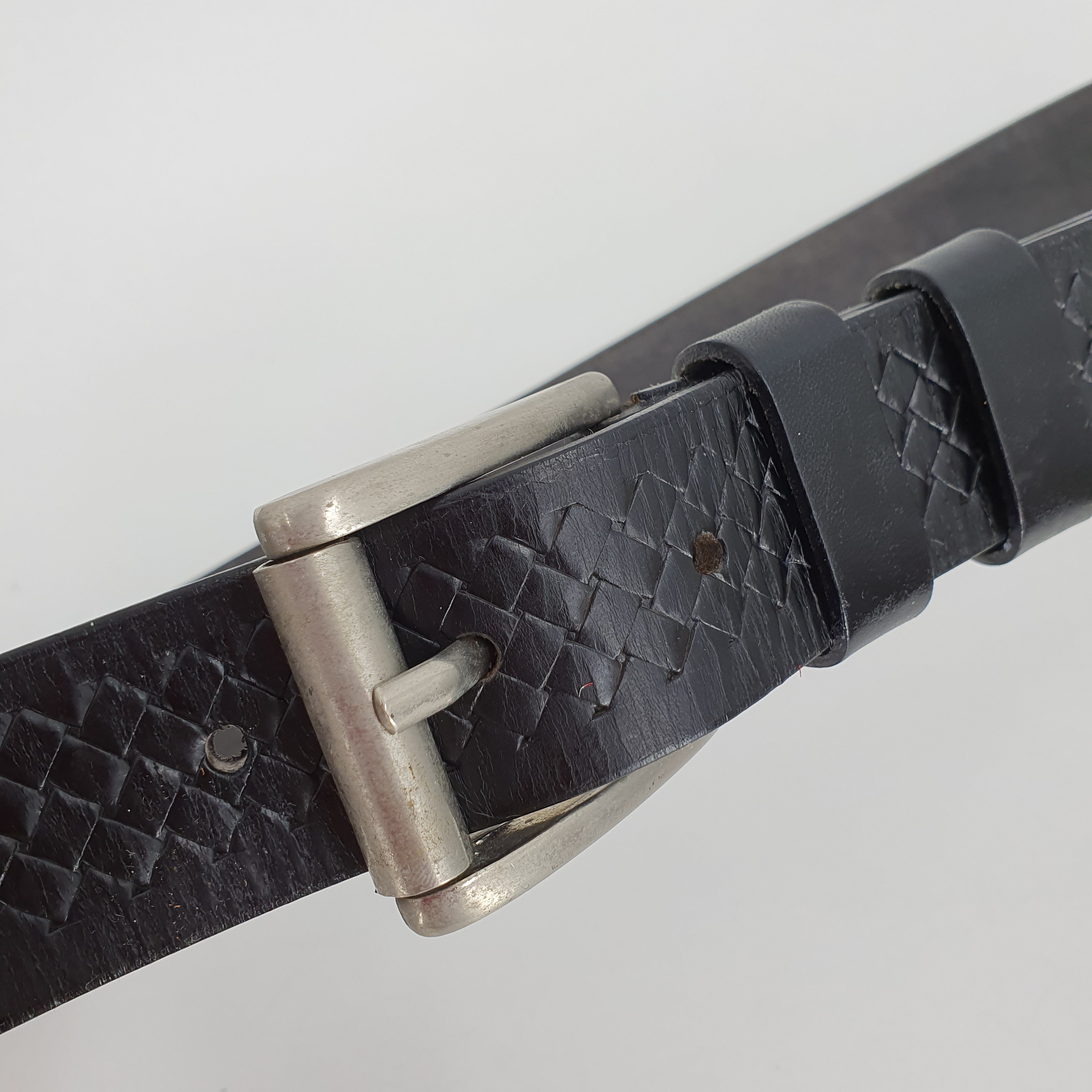 Men's black leather belt from Greece