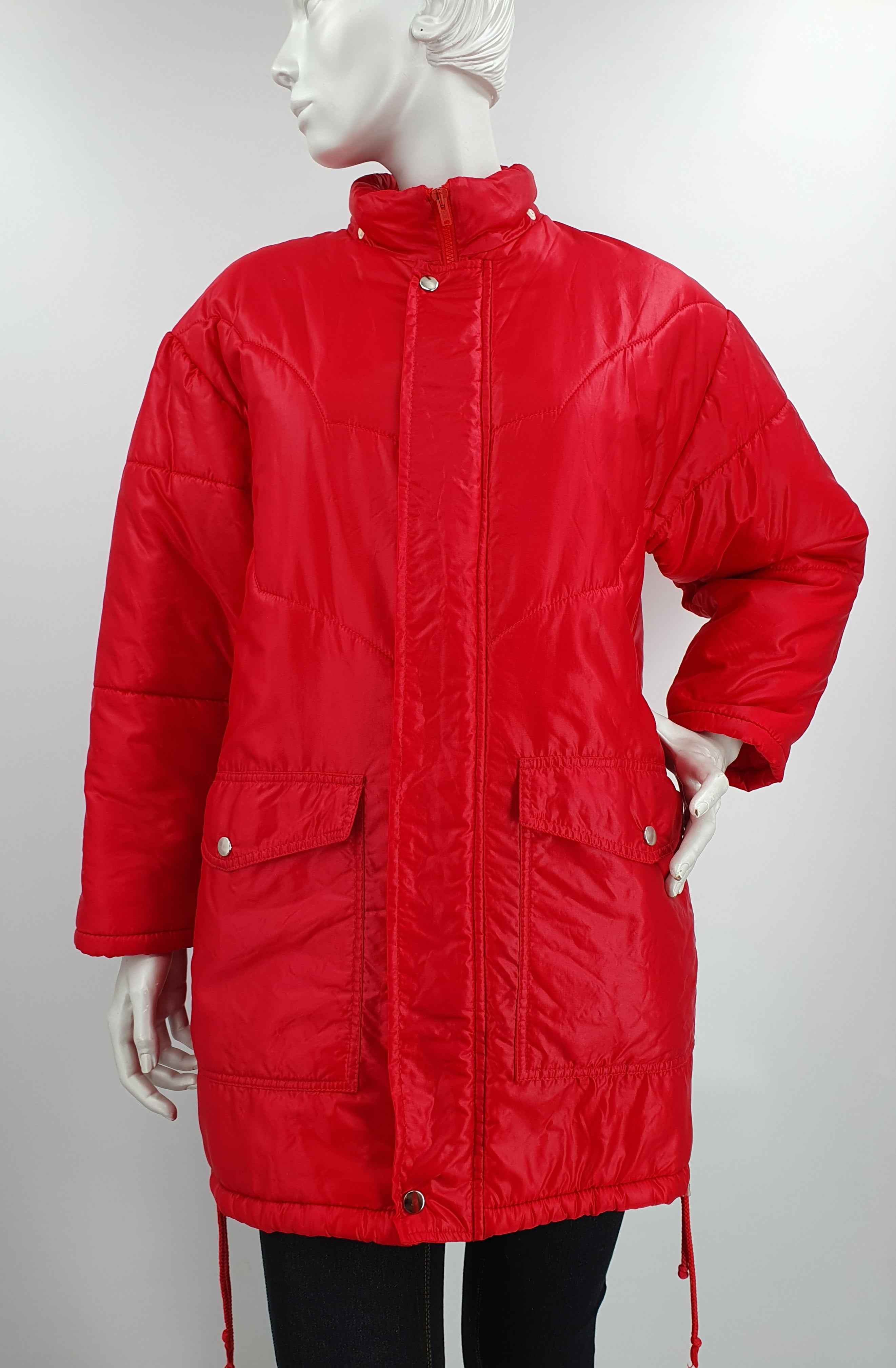 Finn-Lassie, red padded jacket from the 80s, size 36-38