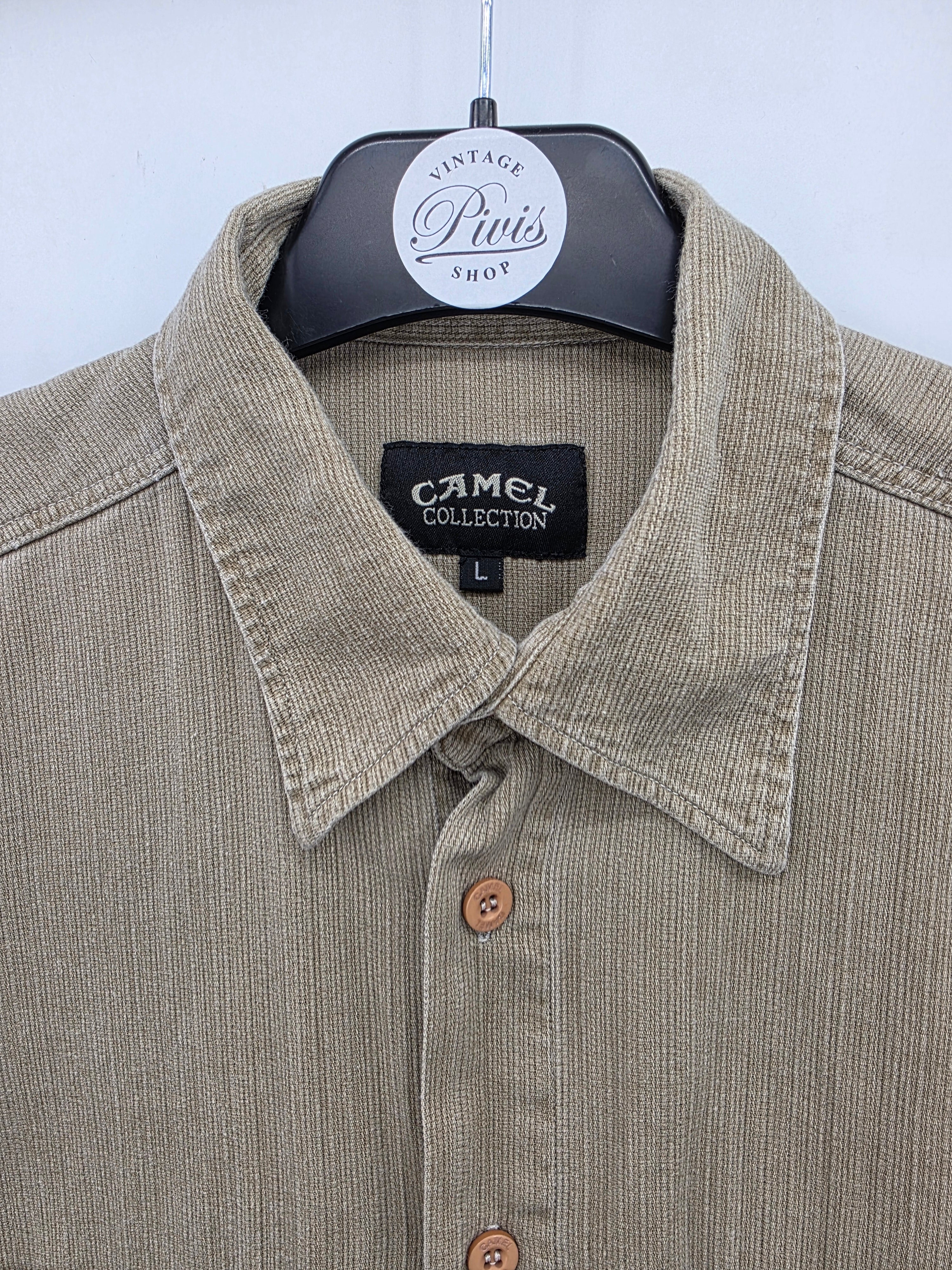 Camel, beige men's shirt from the 90s, size SM