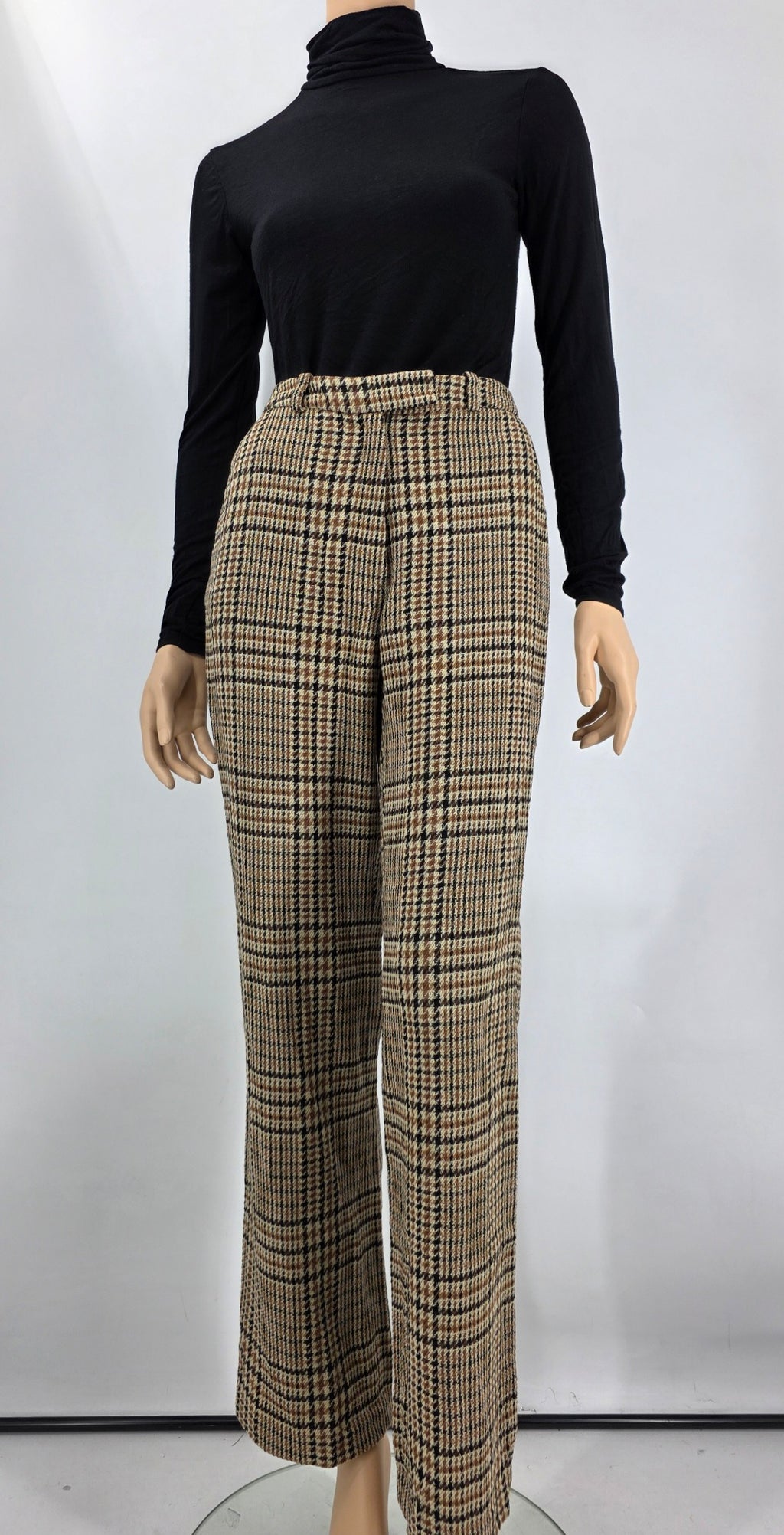 Ril's, women's wool checked trousers, waist 76cm, size 38