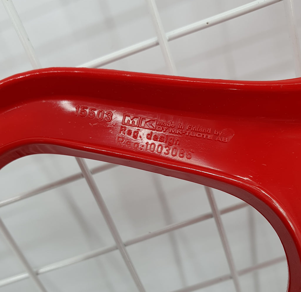 MK-Tuote Punainen vintagehengari 1970-80-luvulta 2kpl setti, kuva logosta