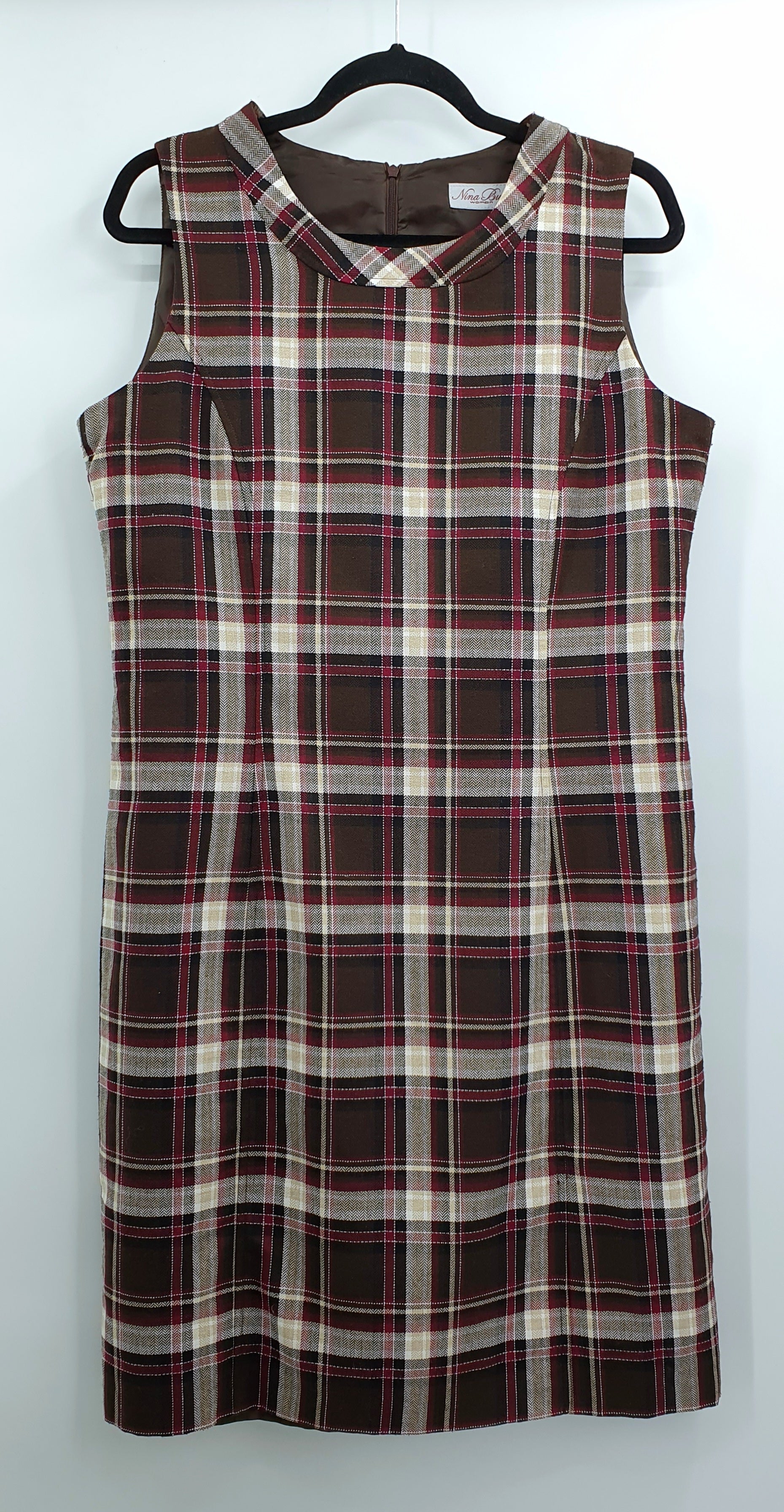 Nina Buzo, ruutukuvioinen liivimekko, koko 38