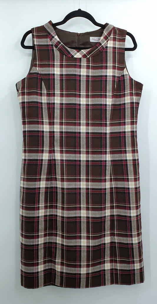 Nina Buzo, checkered vest dress, size 38