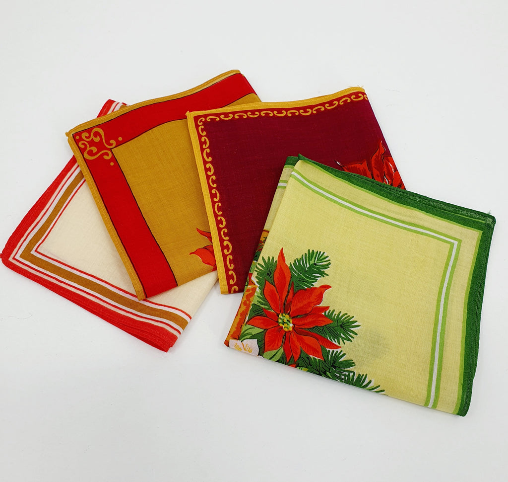 Pienet vintage kangasliinat, 4kpl, jouluaiheinen kuvio