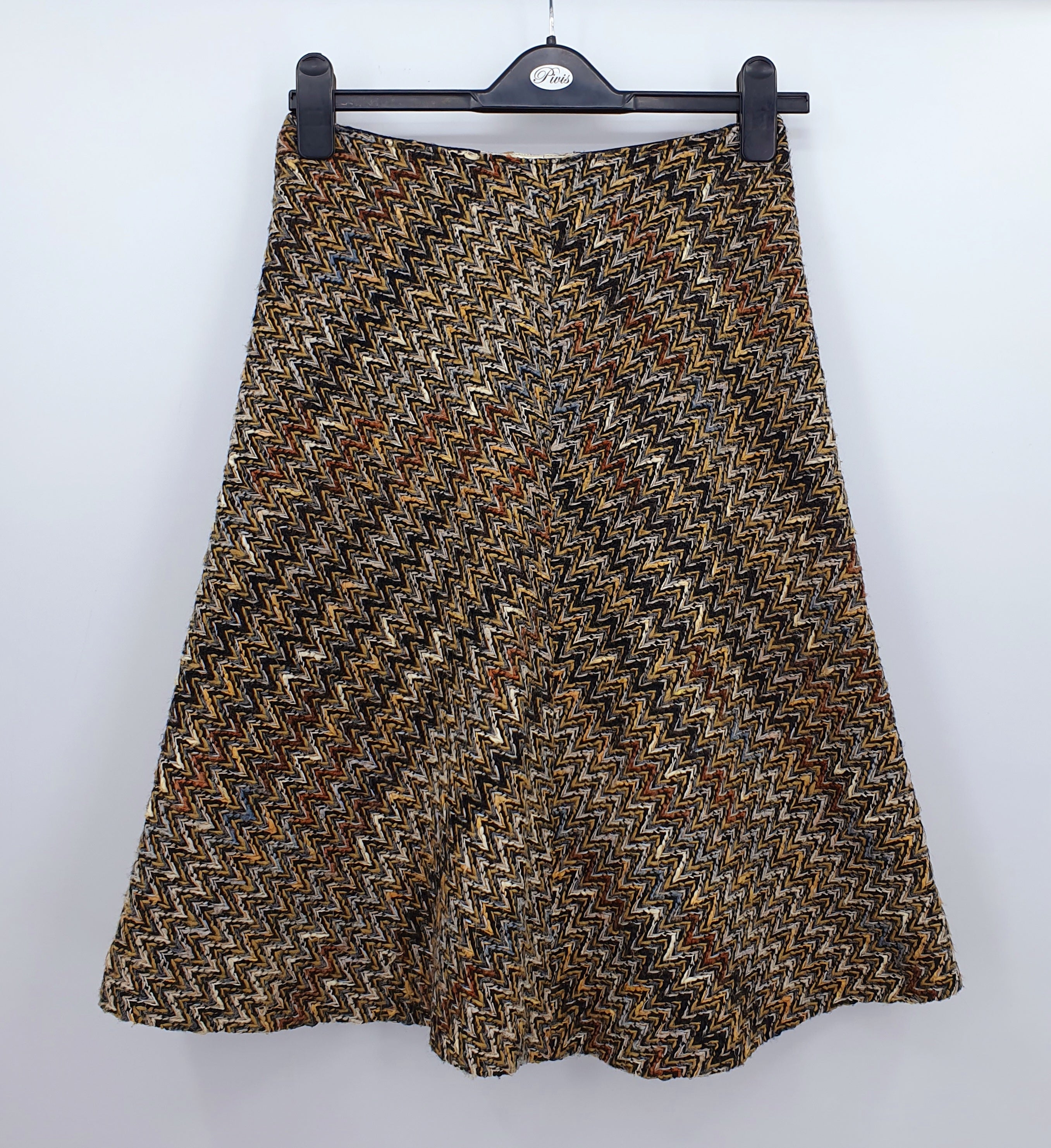 Leona, A-line wool blend skirt from the 70s, waist 68cm, size 34(36)