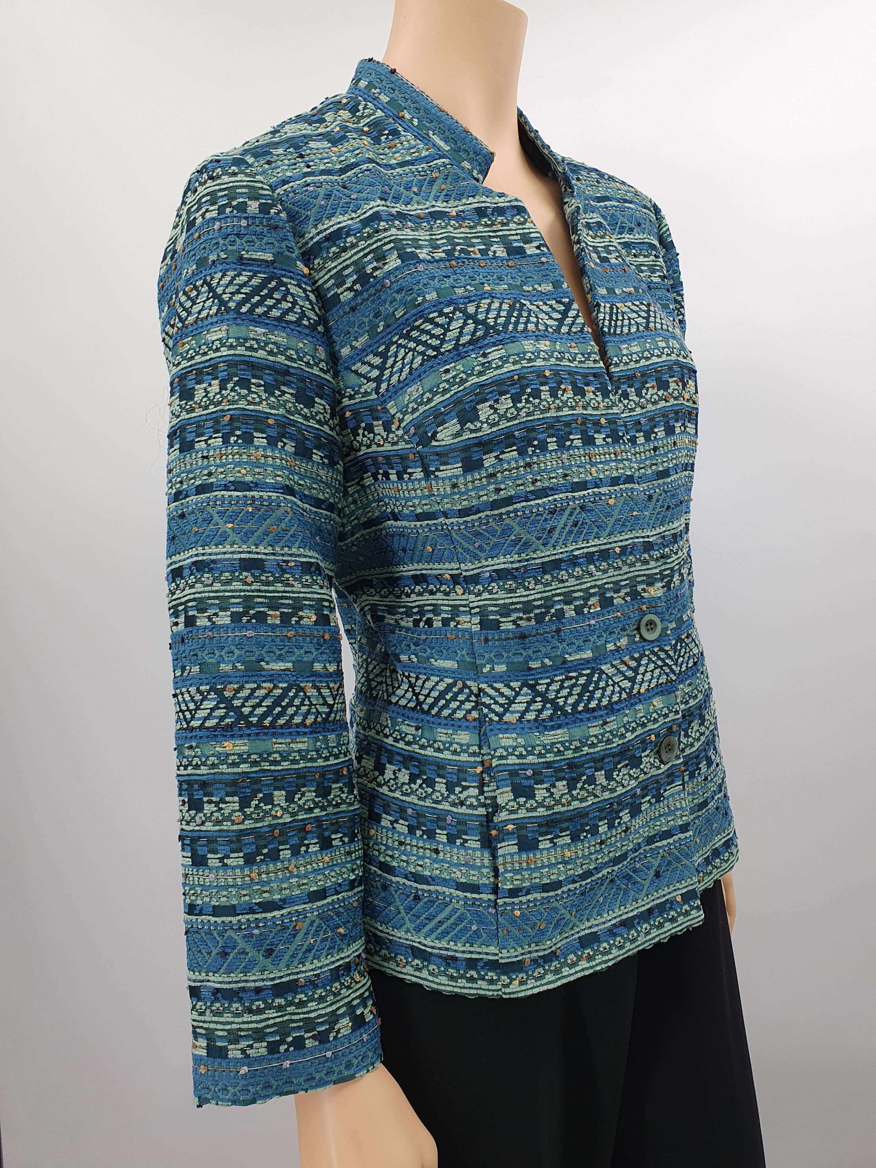 Santarelli, turquoise jacket from the 90s, size 38-40