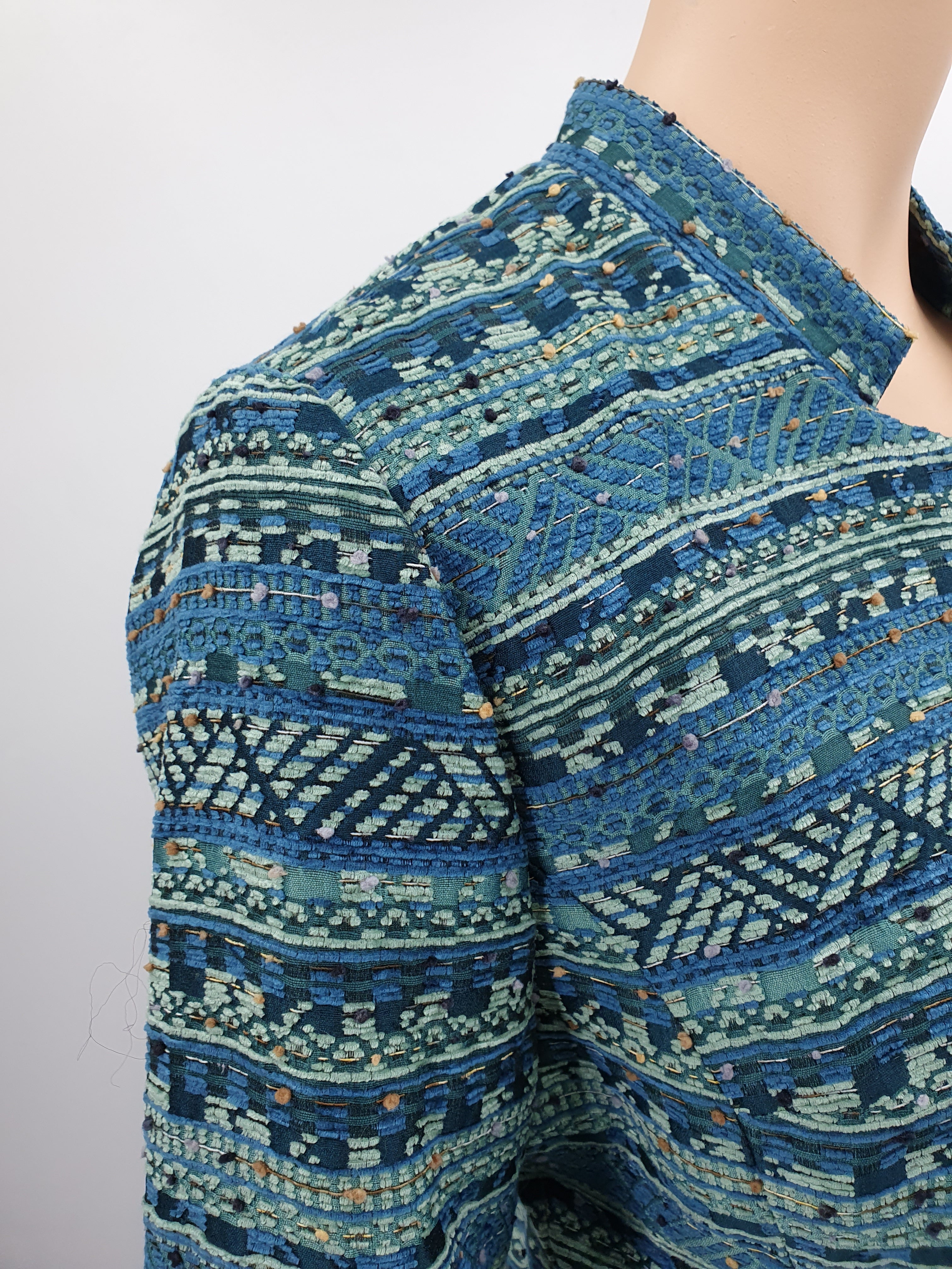 Santarelli, turquoise jacket from the 90s, size 38-40