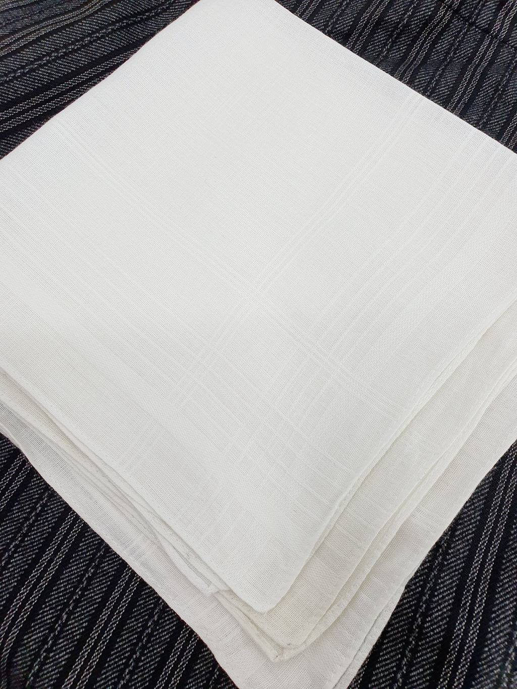 Valkoinen kangasnenäliina miehelle, 3kpl