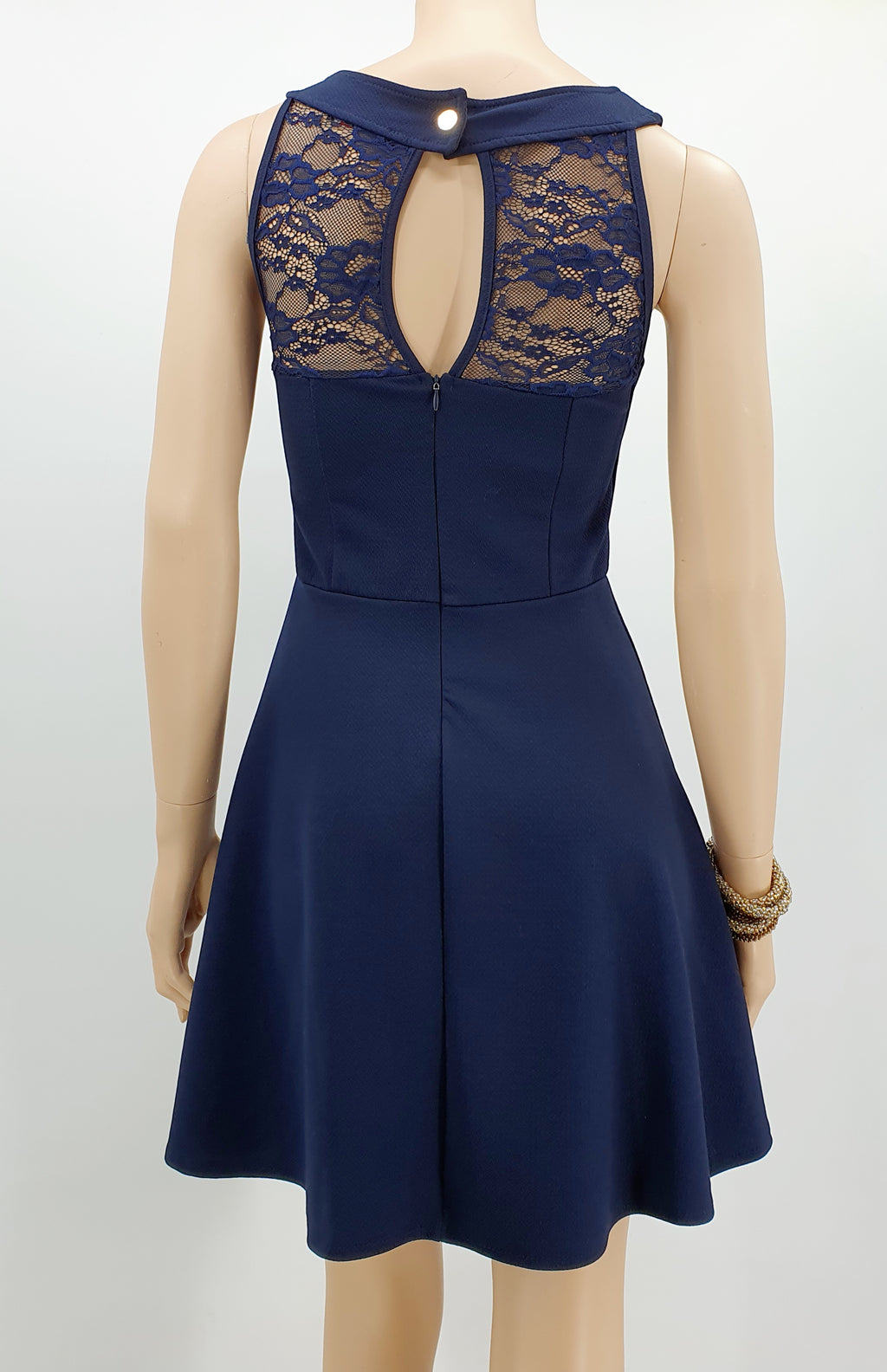 Dark blue short party dress from the 2000s, size 34-36