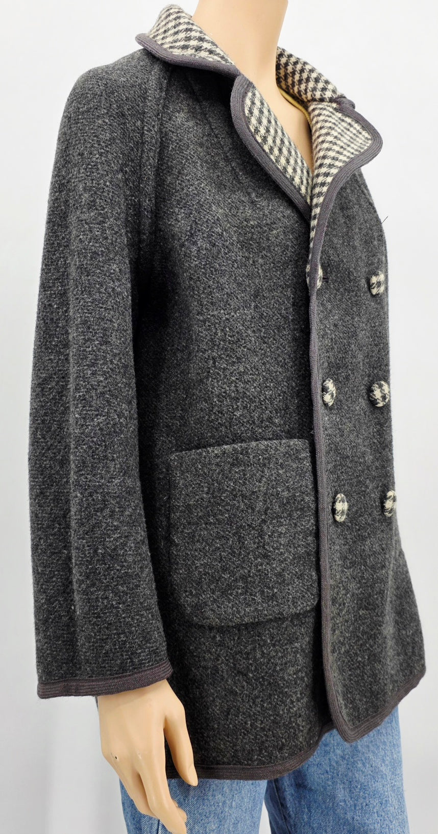 London Maid, wool reversible jacket from the 60s, size 38-40-42