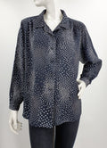 Sanna, women's black and white shirt from the 80s, size D36-38