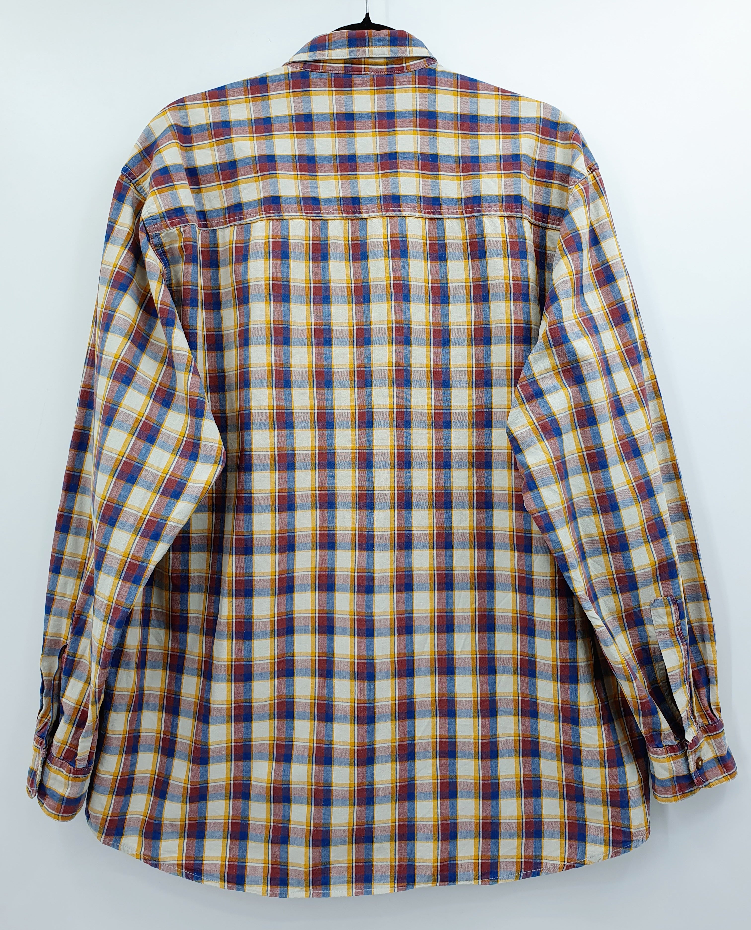 Oker, men's cotton check shirt from the 90s, size 43/44 (L)