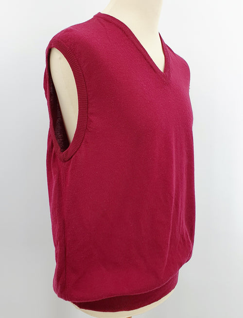 FinnMister Original, burgundy woolen vest from the 90s, size L