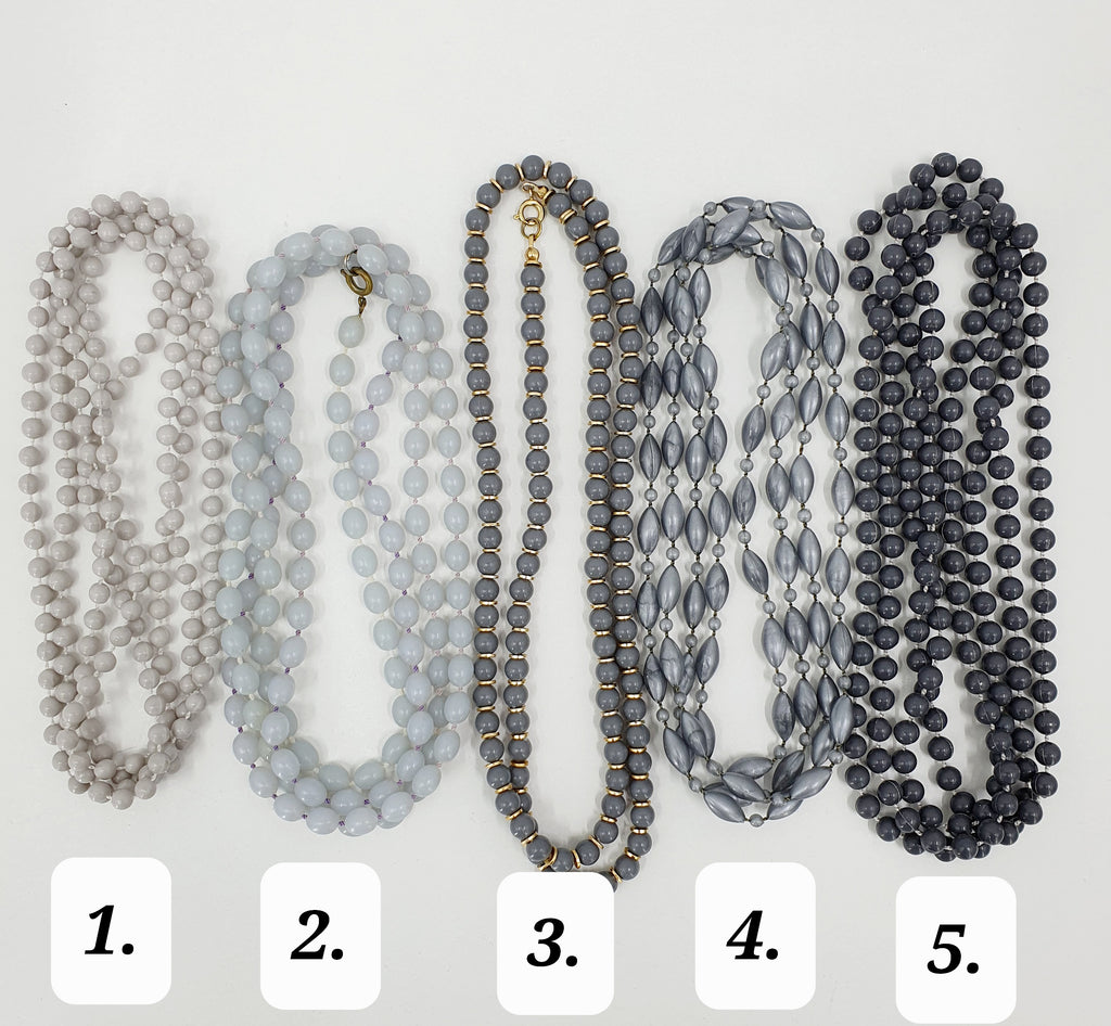Pepper beads, gray, 5 different shades