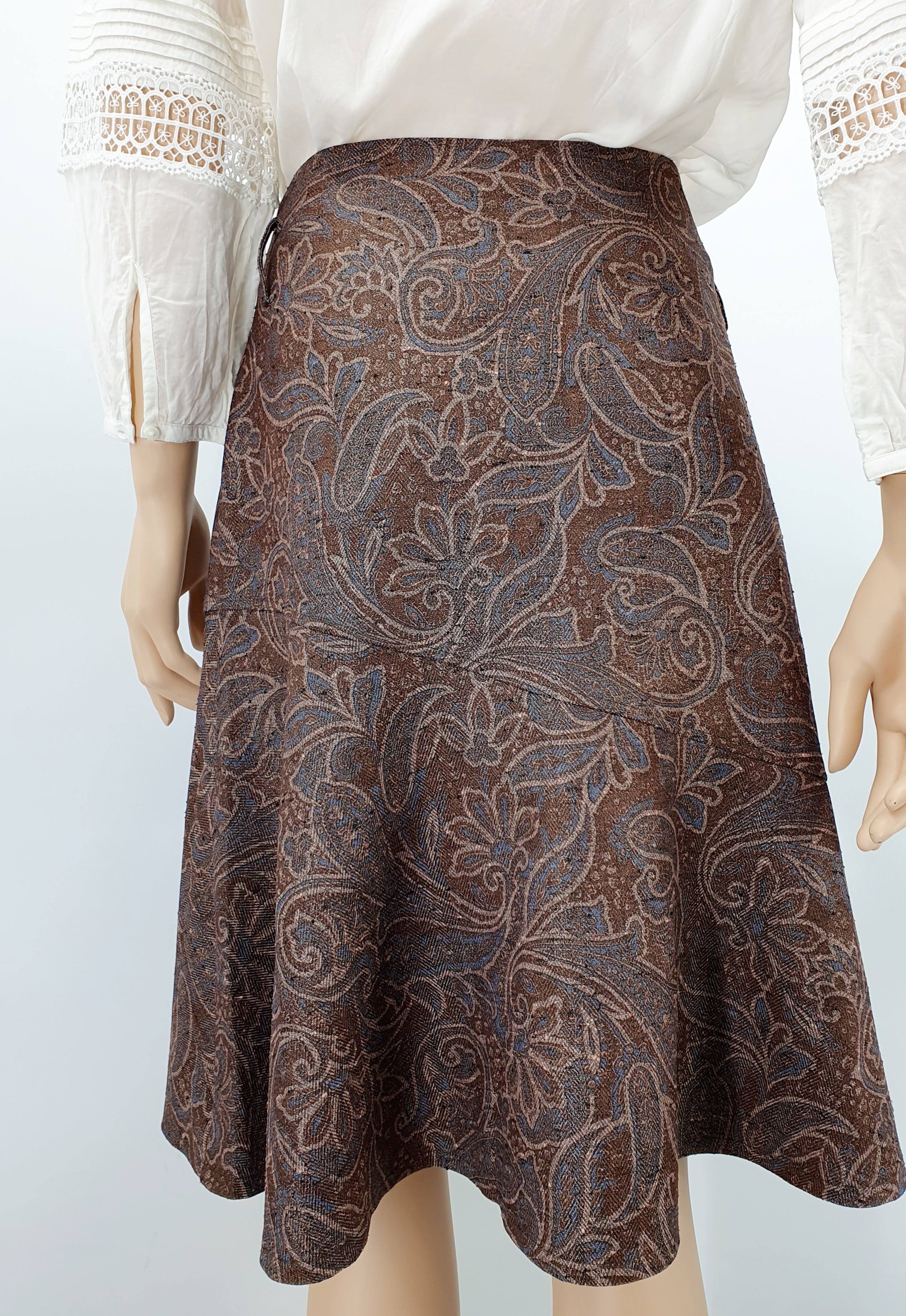 Pierre Cavallo, paisley patterned skirt from the 2000s, waist 84cm, size 42