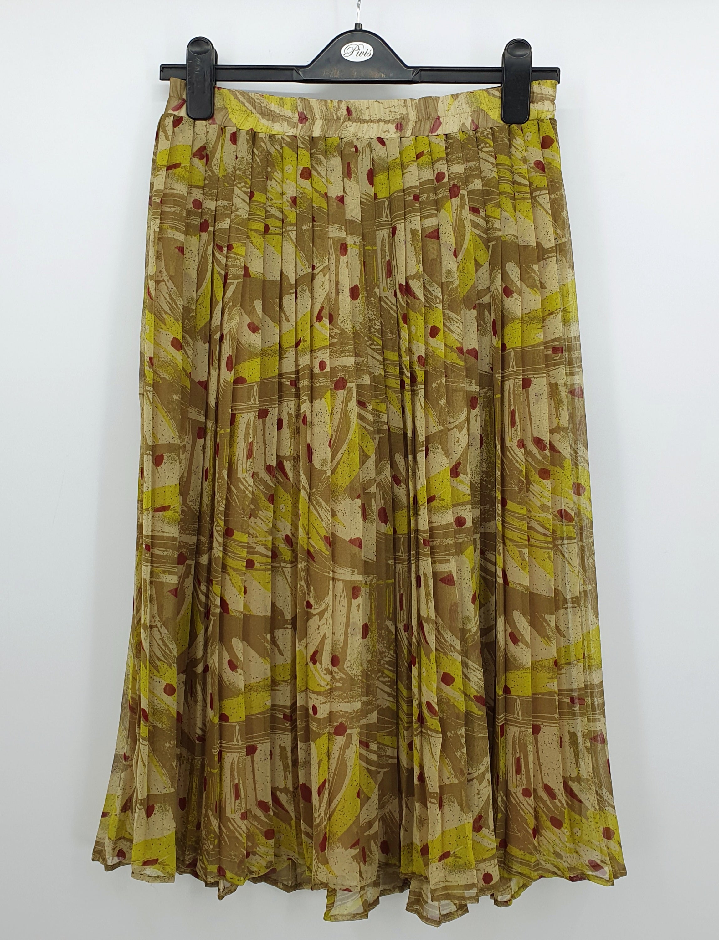 Santarelli Diamante, 90s pleated skirt with elastic waist, VY 70-80cm, size 36-38