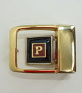 Gold-colored belt buckle from the 90s, three different ones