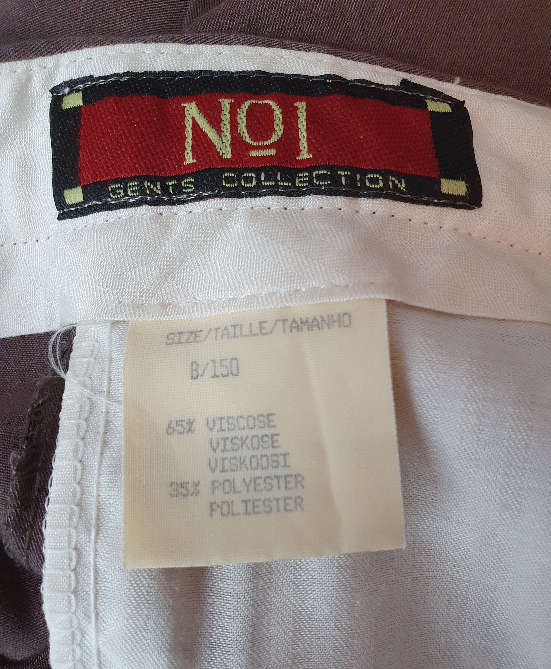 Miesten suorat housut 90-luvulta Väri vanha roosa Korkeavyötäröiset Kuva tuotelapusta