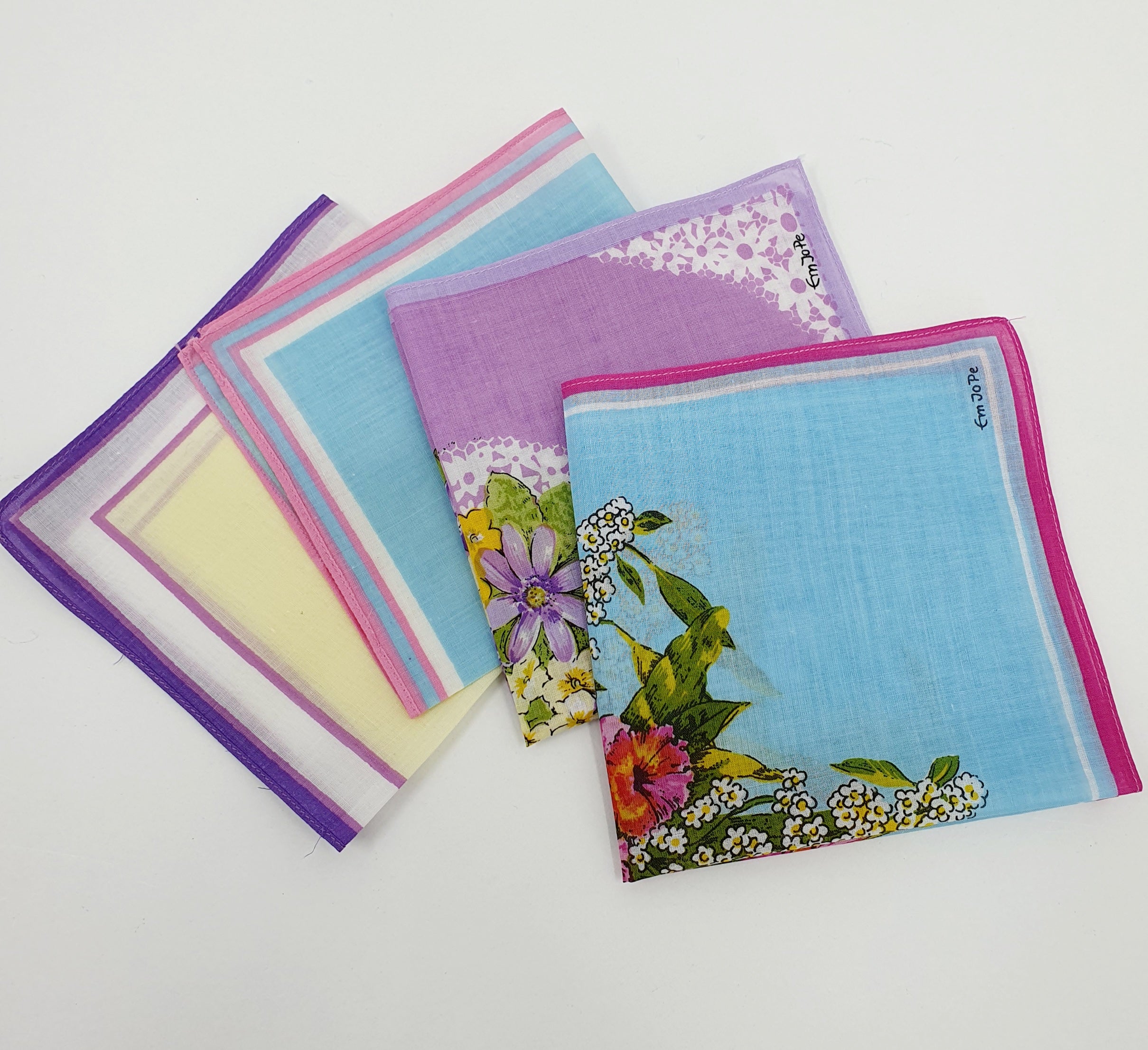 Pienet kangaliinat, keräilyliinat 80-luvulta, 4kpl, pastellinväriset