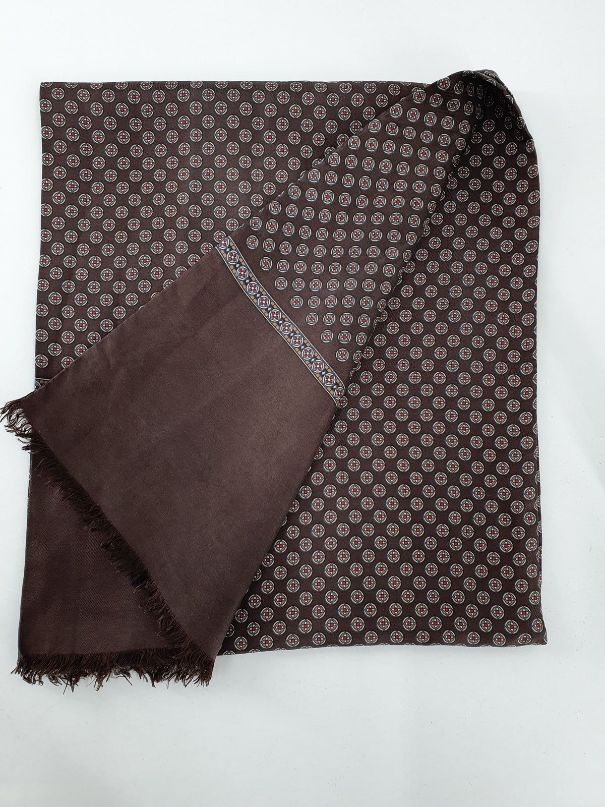 Ohut miesten huivi, ruskea kuviollinen | Koko 27x125cm